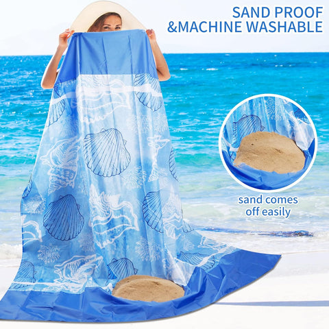 Large Sandproof Beach Blanket (83" x 79") – Waterproof, Lightweight & Compact Picnic Mat for 2–8 Adults – Portable Outdoor Blanket for Beach, Travel, Camping, Hiking & Vacation