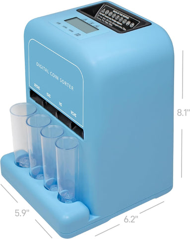Automatic Coin Counter and Sorter Machine, Blue