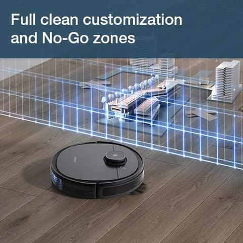 Deebot 2-in-1 Mopping Robotic Vacuum with Laser Navigation, No-Go Zones, Systematic Cleaning, Multi-Floor Mapping, Works with Alexa & App Refurbished