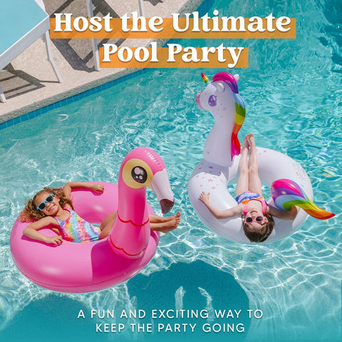 2-Pack Flamingo Unicorn Summer Pool Floatie
