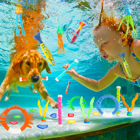 26-Piece Underwater Diving Toy Set for Kids – Pool Dive Sticks & Sinking Toys for Swim Training & Water Games