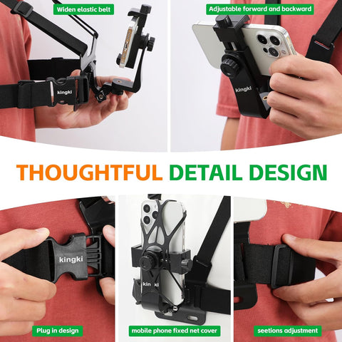 Mobile Phone Chest Mount Harness Strap Holder Cell Phone Clip Action Camera POV for Samsung iPhone