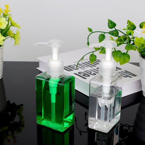 150ml (5.1oz) Pump Bottle Dispenser Jansburg 2 Pack Refillable Flat Square Plastic Lotion Dispenser Leakproof