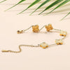 18K Gold Plated Clover Bracelets Lucky Leaf Set of 3