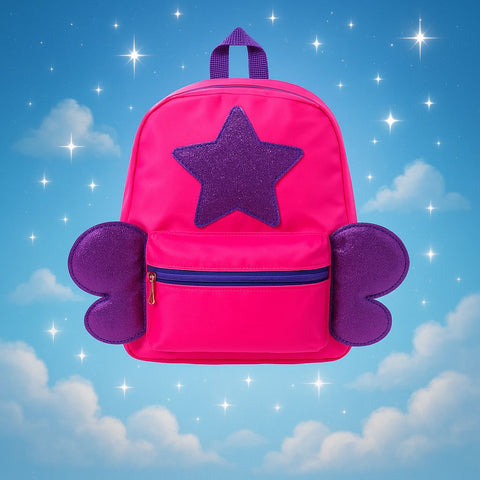 Bright Pink & Purple Star Backpack – Perfect for Preschool and School Adventures