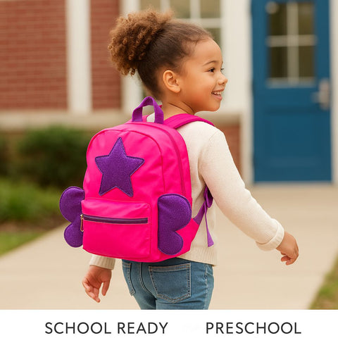 Bright Pink & Purple Star Backpack – Perfect for Preschool and School Adventures