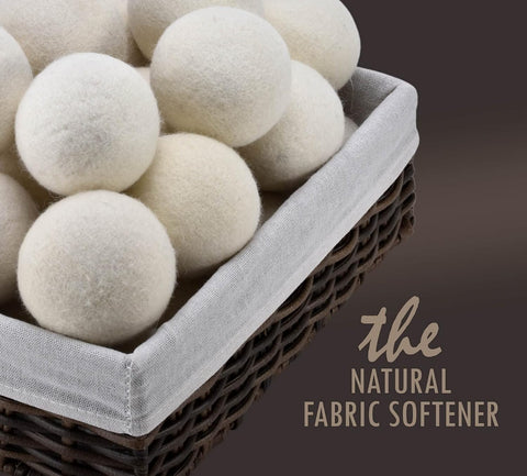Natural Fabric Softener Wool Dryer Balls – Pack of 6