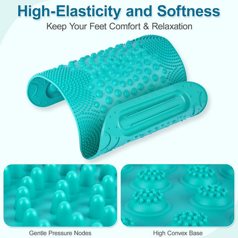 Acupressure Foot Massage Mat, 5-Zone Reflexology Mat with Dual Massage Ball Tracks, Portable Foot Pressure Point Pad for Stress Relief, Arch & Heel Pain, Home & Gym Use, 20.1'' x 17 ''