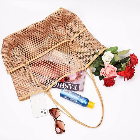 Large Mesh Beach Tote Bag – Travel & Pool Bag for Women | Vacation, Cruise & Family Essentials 2025