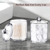 4 Pack Plastic Acrylic Bathroom Vanity Countertop Canister Jars with Storage Lid, Apothecary Jars Qtip Holder Makeup Organizer for Cotton Balls,Swabs,Pads,Bath Salts