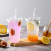 100 Pack, 16 Oz Plastic Cups With Lids and Straws, Iced Coffee Cups With Lids Disposable Clear Cups With Lids - for Iced Coffee, Smoothie, Milkshake and Cold Drinks