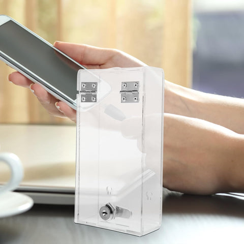 Cell Phone Lock Box Phone Storage Box with 2 Keys Phone Locker Case Self-Control Smartphone Holder Portable Phone Time Lock Jail Box