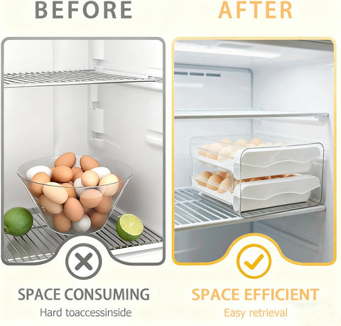Dual-Layer Egg Storage Tray – 32-Egg Capacity