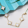 18K Gold Plated Clover Bracelets Lucky Leaf Set of 3