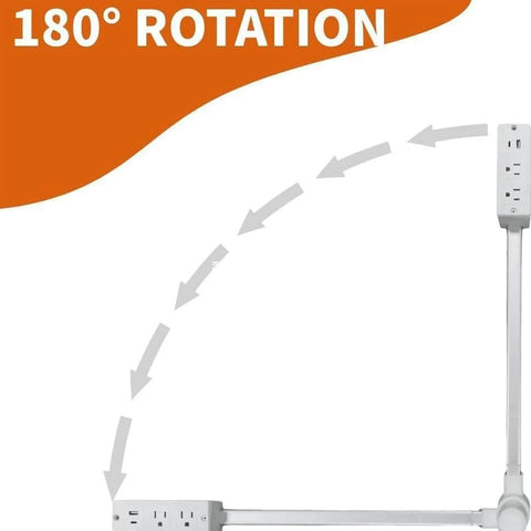 Outlet Extender Stick with USB-A, USB-C & 2 AC Ports – 27" Extension for Hard-to-Reach Spaces Behind Furniture