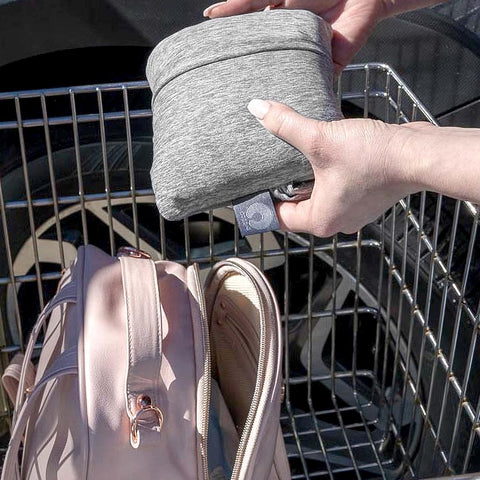Antibacterial Gray Shopping Easy-On Cart Cover with Storage Pouch