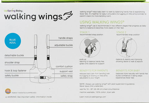 Upspring Baby Walking Wings Learn to Walk Assistant, Gray, Handheld Baby Walker Harness for Babies and Toddlers
