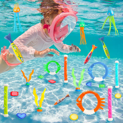 26-Piece Underwater Diving Toy Set for Kids – Pool Dive Sticks & Sinking Toys for Swim Training & Water Games