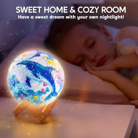 DIY 3D Moon Lamp Kit – Paint Your Own Galaxy Night Light for Kids & Adults | Arts & Crafts Gift Set