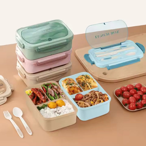 Microwave Safe Insulated Lunch Box with Utensils Set