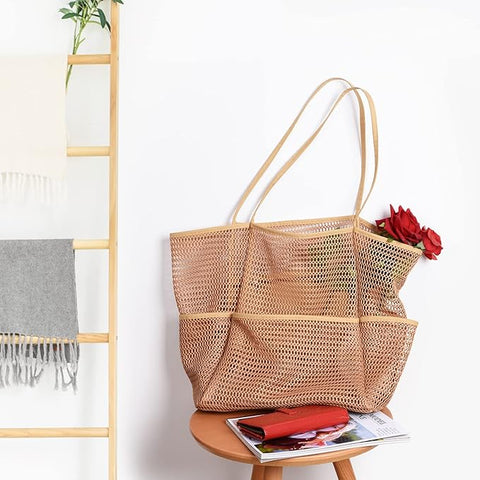 Large Mesh Beach Tote Bag – Travel & Pool Bag for Women | Vacation, Cruise & Family Essentials 2025