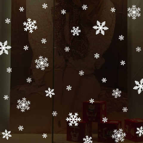 135Pcs Christmas Window Clings Snowflakes Window Decals Static Window Stickers for Christmas