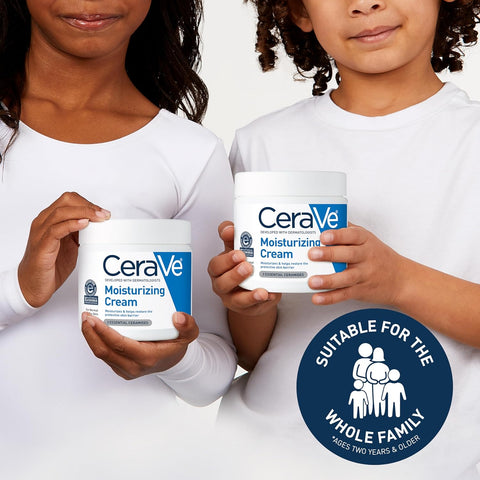 CeraVe Moisturizing Cream, Body and Face Moisturizer for Dry Skin, Body Cream with Hyaluronic Acid and Ceramides, Daily Moisturizer, Oil-Free, Fragrance Free, Non-Comedogenic, 19 Ounce