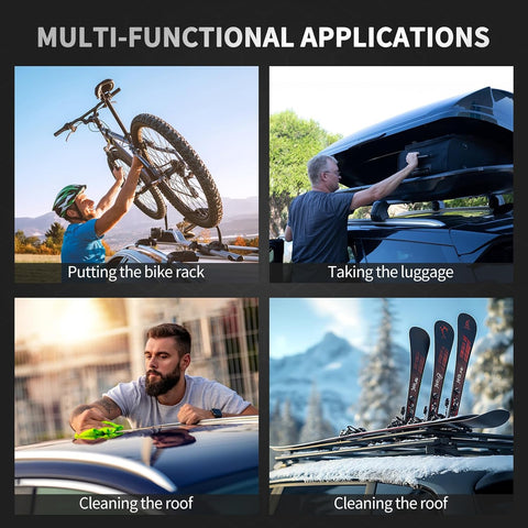 Car Door Step, Universal Vehicle Latch Step for Car Roof Access, 4 Gears Folding Stand Pedal with Both Feet, Fits Most SUV, Truck (Orange)