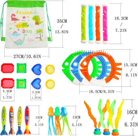 26-Piece Underwater Diving Toy Set for Kids – Pool Dive Sticks & Sinking Toys for Swim Training & Water Games