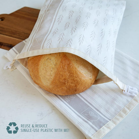 Reusable Beeswax Bread Bags – XL Eco-Friendly Food Storage for Homemade Bread & Sourdough | Natural, Sustainable, Zero-Waste Alternative to Plastic