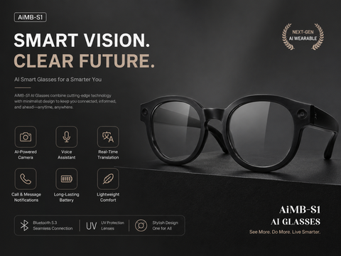 S1 Smart Camera Sunglasses – 1080P HD Video Recording, AI Translation, WiFi Connectivity, Waterproof & Bluetooth Audio Glasses