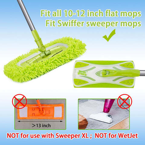Set of 4 Reusable Dry Sweeping Cloths Microfiber Wet Mop Pads Compatible with Swiffer Sweeper Mop Replacement Sweeping Mopping pad Refills for Hardwood Surface Floor Cleaning