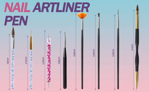 31pcs Nail Art Brushes, Nail Art Tool Set, Dotting Tools, Dust Brush, Striping Brushes for Long Lines, Drawing Pen For Gel Polish Design supply