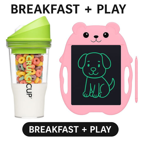CrunchCup + LCD Drawing Tablet Bundle – Sip, Crunch & Create Anywhere