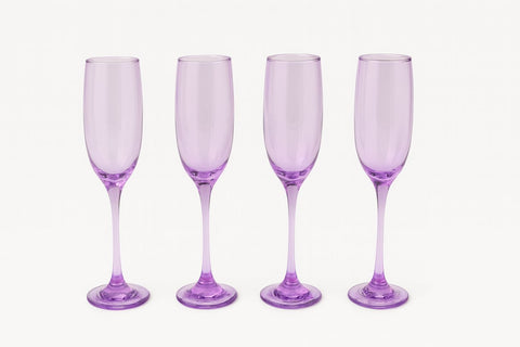 Epure Glassware – Superior Purple Champagne Flutes, 6.5 oz – Set of 4