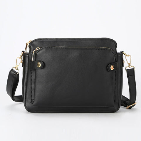 Crossbody Leather Shoulder Bag and Clutch - 5 Colors