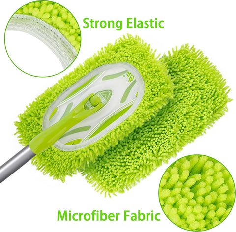 Set of 4 Reusable Dry Sweeping Cloths Microfiber Wet Mop Pads Compatible with Swiffer Sweeper Mop Replacement Sweeping Mopping pad Refills for Hardwood Surface Floor Cleaning