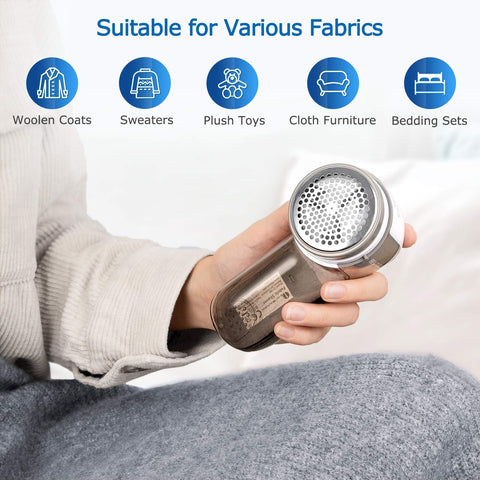 Stainless Steel Fabric Shaver and Lint Remover Sweater Defuzzer with 2-Speeds