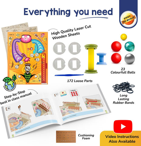 DIY Pinball Machine STEM Toy for Ages 8-99 Year Old Award Winning Arcade Game