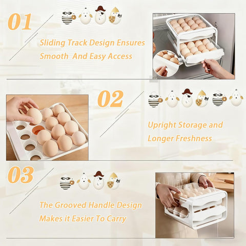 Dual-Layer Egg Storage Tray – 32-Egg Capacity