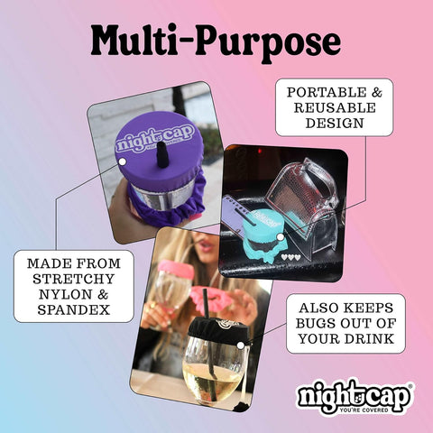 Nightcap Drink Cover Scrunchie- The Reusable Drink Spiking Prevention Scrunchie As Seen on Shark Tank