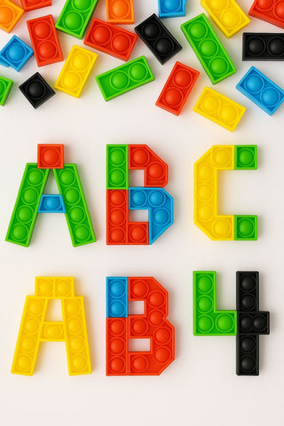 Colorful Fidget Popit Block Set – Interactive Sensory Fun for All Ages