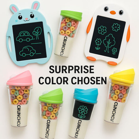 CrunchCup + LCD Drawing Tablet Bundle – Sip, Crunch & Create Anywhere