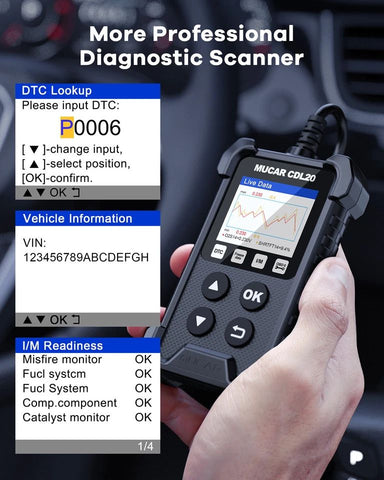 MUCAR Automotive OBD2 Scanner Car OBD Code Reader Engine Fault Diagnostic Tool