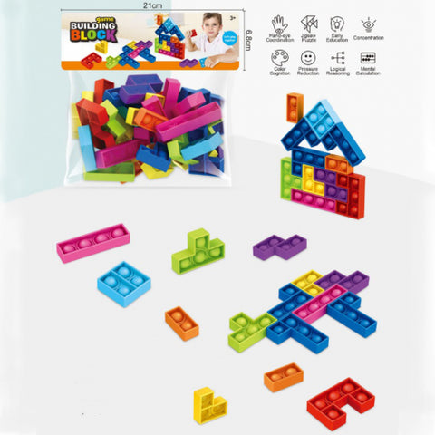 Pop It Fidget Puzzle Blocks For Kids