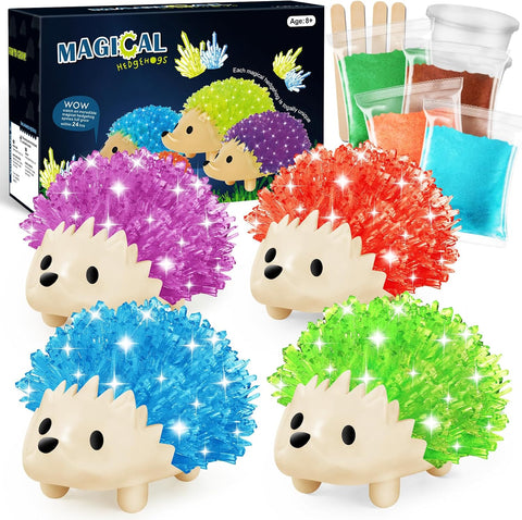 Crystal Growing Kit for Kids - 4 Colors Hedgehog STEM Science Kit 24 Hour Growing Kit