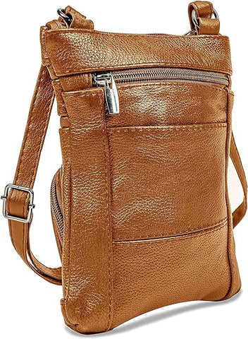 Krediz Genuine Leather Cross Body Handbag - Soft & Durable Crossbody Bags- 3 Sizes Multiple Colors