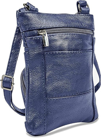 Krediz Genuine Leather Cross Body Handbag - Soft & Durable Crossbody Bags- 3 Sizes Multiple Colors