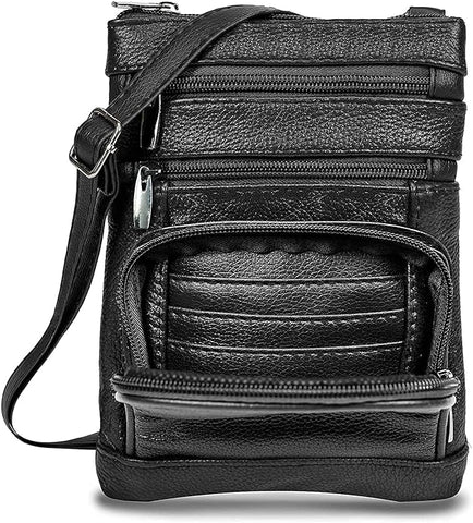 Krediz Genuine Leather Cross Body Handbag - Soft & Durable Crossbody Bags- 3 Sizes Multiple Colors