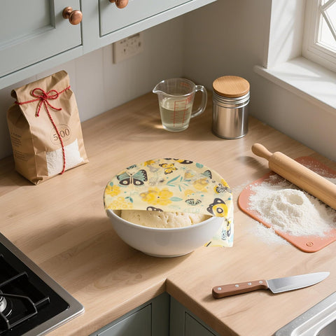 Reusable Beeswax Wraps – 9 Pack Organic Cotton Food Covers for Sandwiches, Cheese &amp; Produce